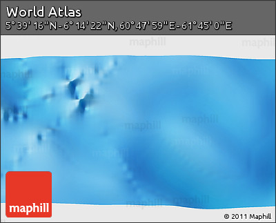 Physical 3D Map of the Area around 5° 56' 49" N, 61° 16' 29" E