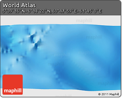Physical 3D Map of the Area around 5° 56' 49" N, 61° 16' 29" E