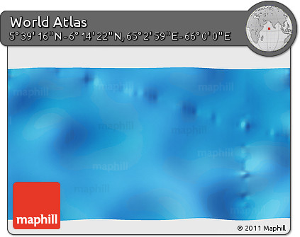 Shaded Relief 3D Map of the Area around 5° 56' 49" N, 65° 31' 30" E