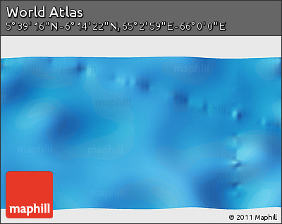 Shaded Relief 3D Map of the Area around 5° 56' 49" N, 65° 31' 30" E