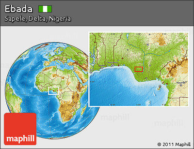 Physical Location Map of Ebada