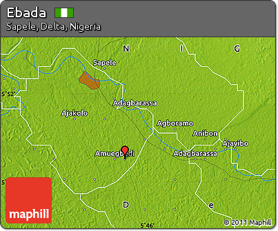 Physical Map of Ebada