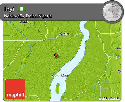 Physical 3D Map of Inyi