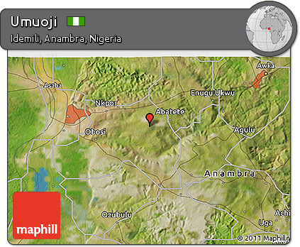 Satellite 3D Map of Umuoji