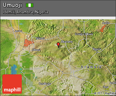 Satellite 3D Map of Umuoji