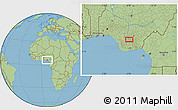 Savanna Style Location Map of Ibusa