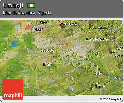 Satellite Panoramic Map of Umuoji