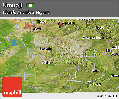 Satellite Panoramic Map of Umuoji