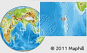 Physical Location Map of the area around 5° 56' 49" N, 72° 19' 29" E