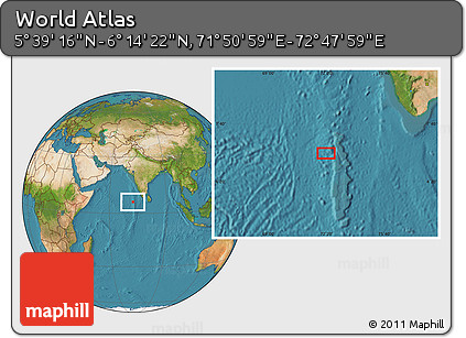 Satellite Location Map of the Area around 5° 56' 49" N, 72° 19' 29" E