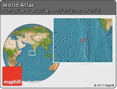 Satellite Location Map of the Area around 5° 56' 49" N, 72° 19' 29" E