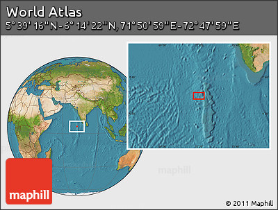 Satellite Location Map of the Area around 5° 56' 49" N, 72° 19' 29" E