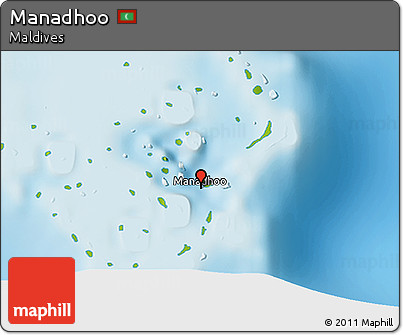 Physical 3D Map of Manadhoo