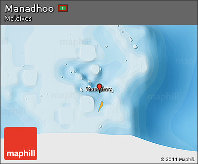 Political 3D Map of Manadhoo