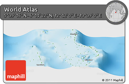 Physical Panoramic Map of the Area around 5° 56' 49" N, 73° 10' 30" E