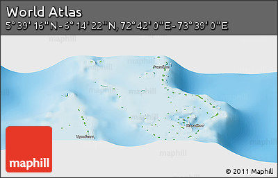 Physical Panoramic Map of the Area around 5° 56' 49" N, 73° 10' 30" E