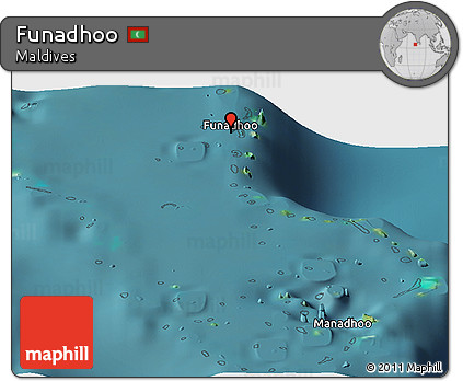 Satellite Panoramic Map of Funadhoo