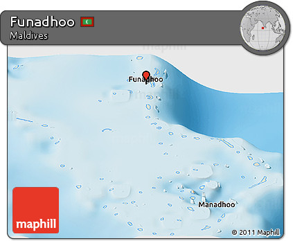 Shaded Relief Panoramic Map of Funadhoo