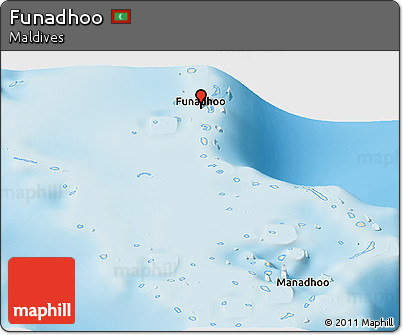 Shaded Relief Panoramic Map of Funadhoo