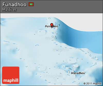 Shaded Relief Panoramic Map of Funadhoo