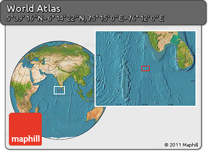 Satellite Location Map of the Area around 5° 56' 49" N, 75° 43' 29" E
