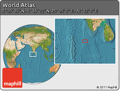 Satellite Location Map of the Area around 5° 56' 49" N, 75° 43' 29" E
