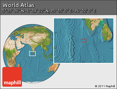 Satellite Location Map of the Area around 5° 56' 49" N, 75° 43' 29" E