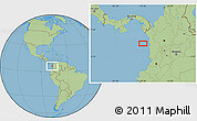 Savanna Style Location Map of the area around 5° 56' 49" N, 78° 7' 30" W
