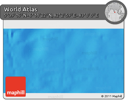 Physical 3D Map of the Area around 5° 56' 49" N, 82° 31' 30" E