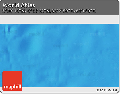 Physical 3D Map of the Area around 5° 56' 49" N, 82° 31' 30" E