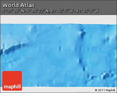 Political 3D Map of the Area around 5° 56' 49" N, 83° 13' 29" W