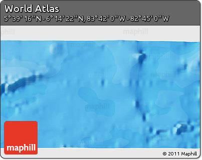 Political 3D Map of the Area around 5° 56' 49" N, 83° 13' 29" W