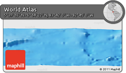 Shaded Relief Panoramic Map of the Area around 5° 56' 49" N, 83° 13' 29" W