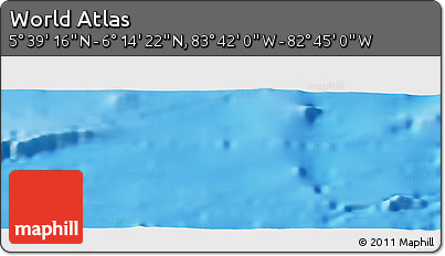 Shaded Relief Panoramic Map of the Area around 5° 56' 49" N, 83° 13' 29" W
