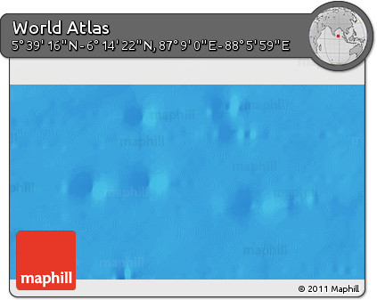 Physical 3D Map of the Area around 5° 56' 49" N, 87° 37' 30" E