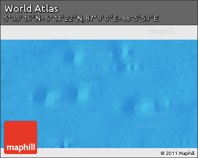Physical 3D Map of the Area around 5° 56' 49" N, 87° 37' 30" E