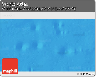 Physical 3D Map of the Area around 5° 56' 49" N, 87° 37' 30" E