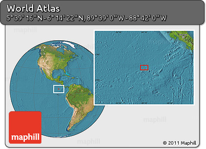 Satellite Location Map of the Area around 5° 56' 49" N, 89° 10' 30" W