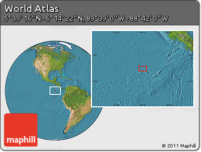 Satellite Location Map of the Area around 5° 56' 49" N, 89° 10' 30" W