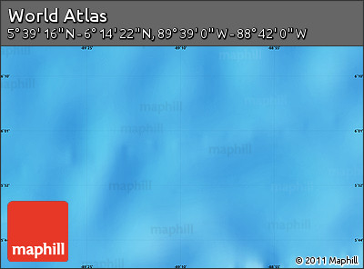 Physical Map of the Area around 5° 56' 49" N, 89° 10' 30" W