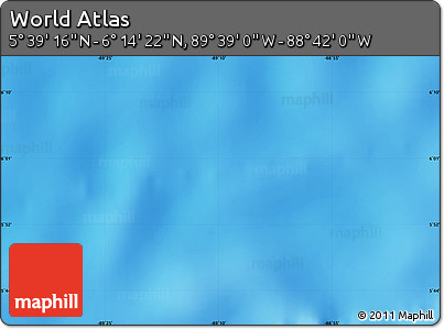 Physical Map of the Area around 5° 56' 49" N, 89° 10' 30" W