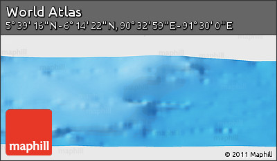 Physical Panoramic Map of the Area around 5° 56' 49" N, 91° 1' 30" E
