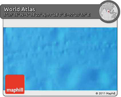 Physical 3D Map of the Area around 5° 56' 49" N, 91° 52' 30" E