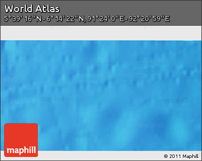 Physical 3D Map of the Area around 5° 56' 49" N, 91° 52' 30" E