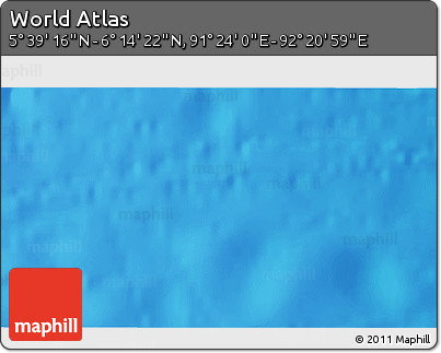 Physical 3D Map of the Area around 5° 56' 49" N, 91° 52' 30" E