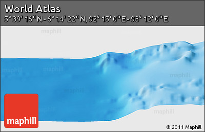 Physical Panoramic Map of the Area around 5° 56' 49" N, 92° 43' 29" E
