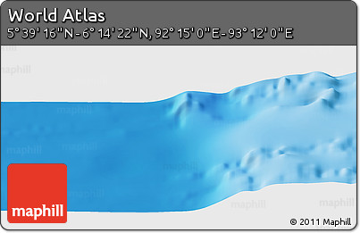 Physical Panoramic Map of the Area around 5° 56' 49" N, 92° 43' 29" E