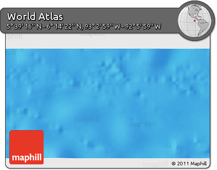 Physical 3D Map of the Area around 5° 56' 49" N, 92° 34' 29" W