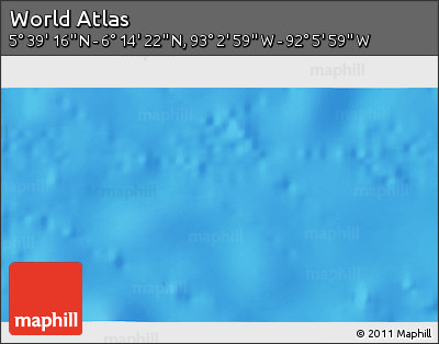 Physical 3D Map of the Area around 5° 56' 49" N, 92° 34' 29" W