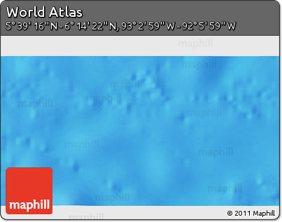 Physical 3D Map of the Area around 5° 56' 49" N, 92° 34' 29" W
